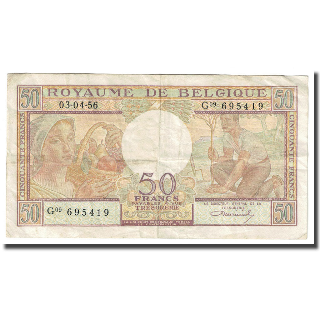 Banconote, Belgio, 50 Francs, 1956, 1956-04-03, KM:133b, BB