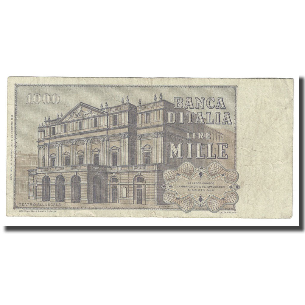 Banknote, Italy, 1000 Lire, 1969, 1969-02-26, KM:101c, VF(20-25)