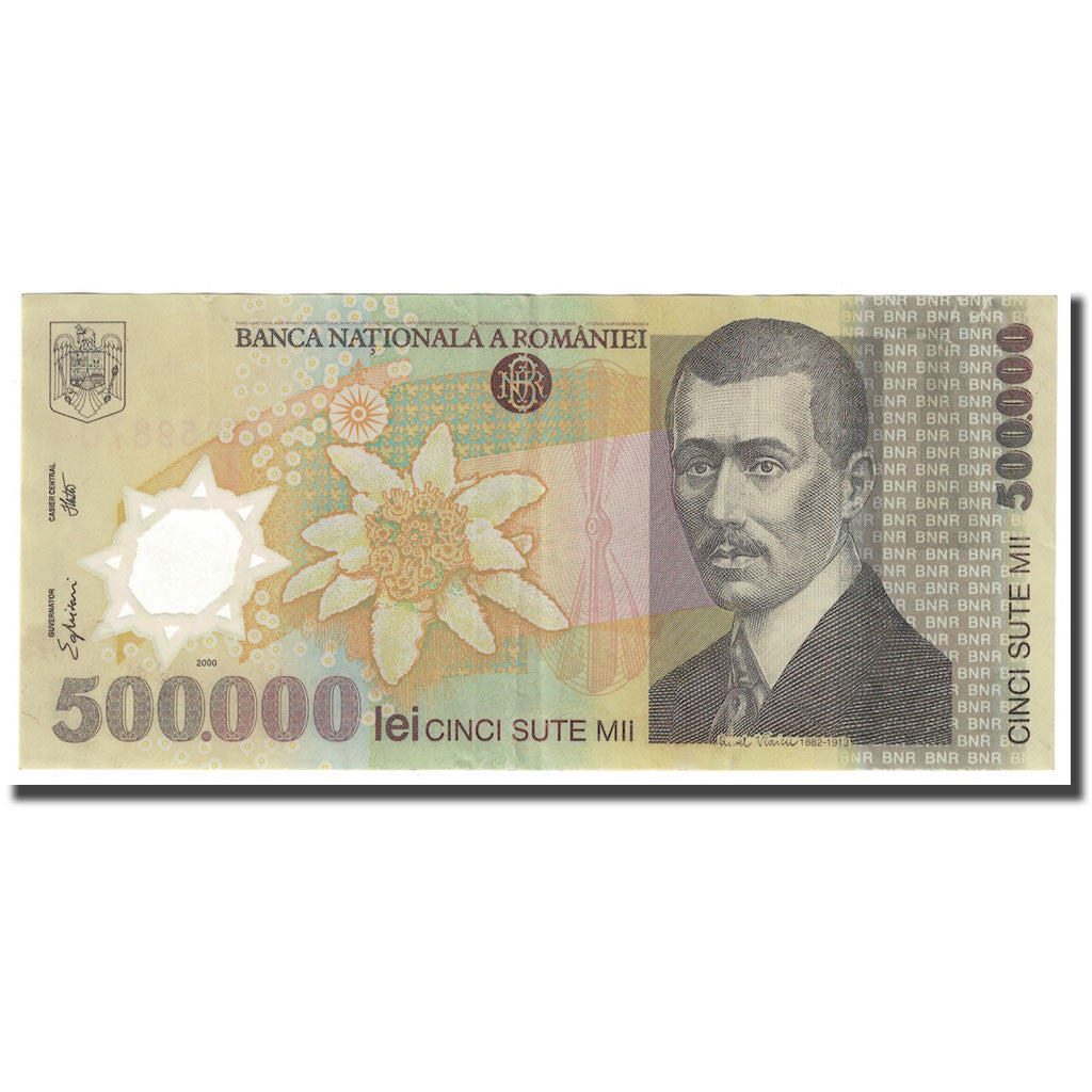 Banknot, Rumunia, 500,000 Lei, 2000, KM:115a, AU(50-53)