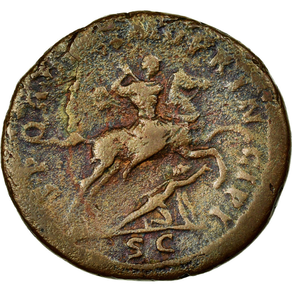 Moneta, Trajan, As, gradacja, GENI, F, F(12-15), Miedź, Cohen:503, AC7B9QI10D