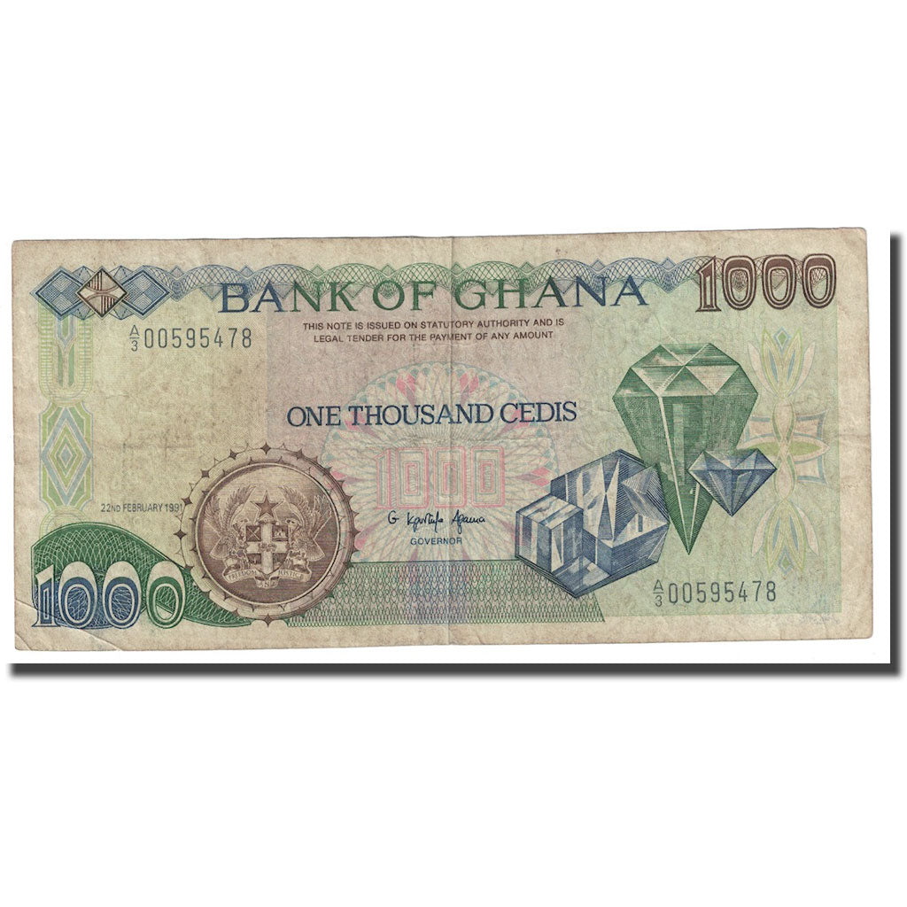 Billet, Ghana, 1000 Cedis, 1991, 1991-02-22, KM:29a, TB