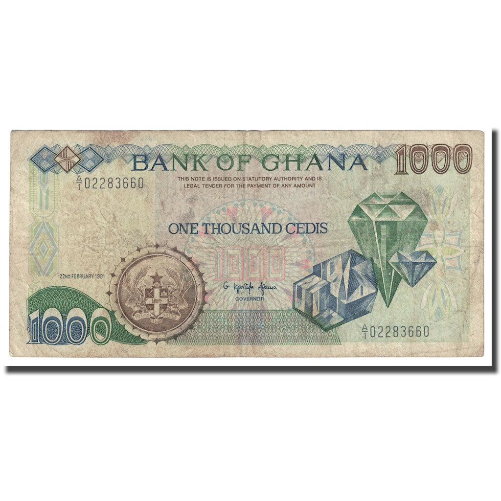 Billet, Ghana, 1000 Cedis, 1991, 1991-02-22, KM:29a, TB