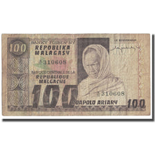 Banknote, Madagascar, 100 Francs =  20 Ariary, Undated (1974), KM:63a, VF(20-25)