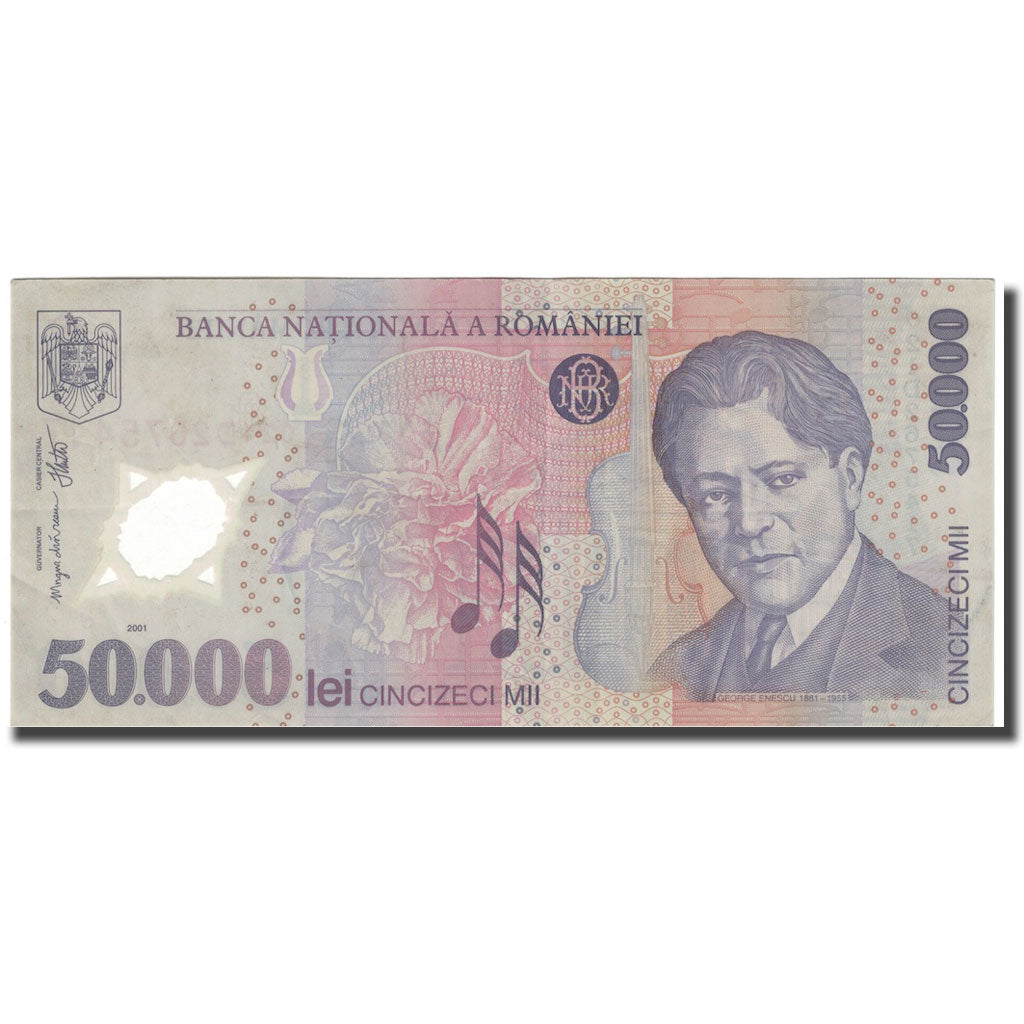 Billet, Roumanie, 50,000 Lei, 2001, KM:113a, TTB+