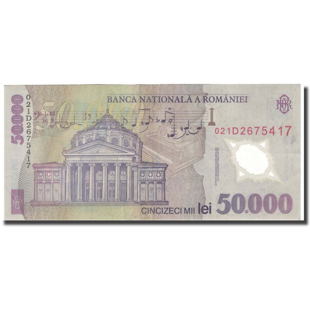 Billet, Roumanie, 50,000 Lei, 2001, KM:113a, TTB+