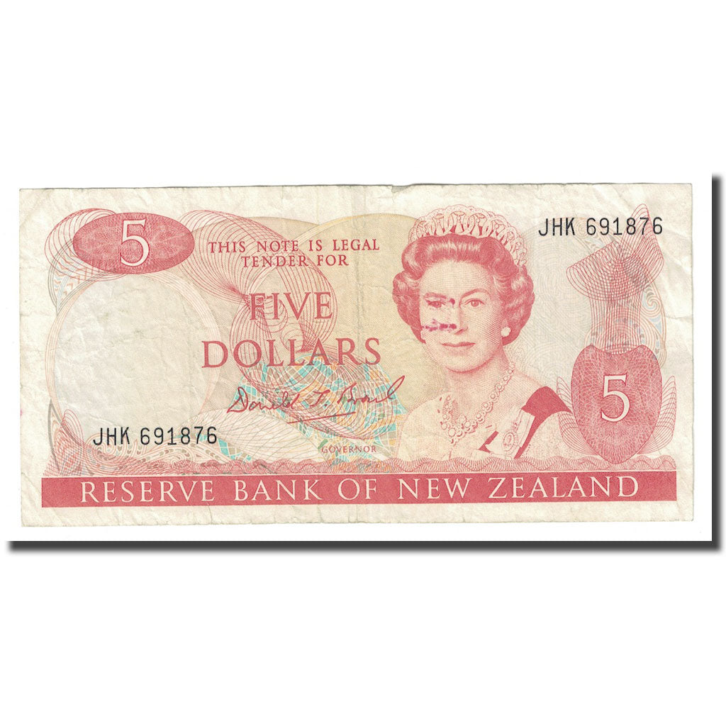 Biljet, Nieuw Zeeland, 5 Dollars, Undated (1981-92), KM:171c, TB