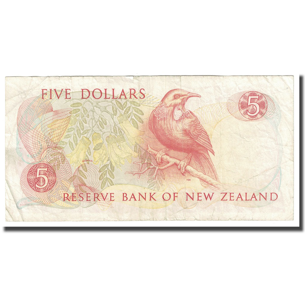 Biljet, Nieuw Zeeland, 5 Dollars, Undated (1981-92), KM:171c, TB