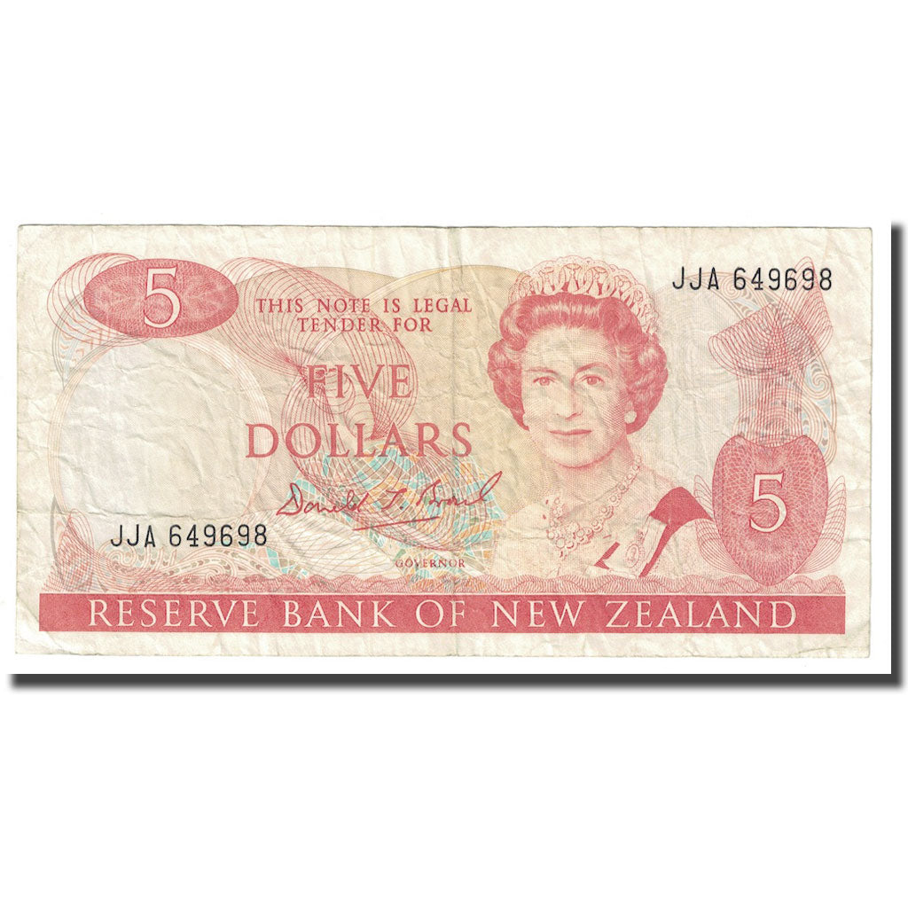 Billet, Nouvelle-Zélande, 5 Dollars, Undated (1981-92), KM:171c, TB