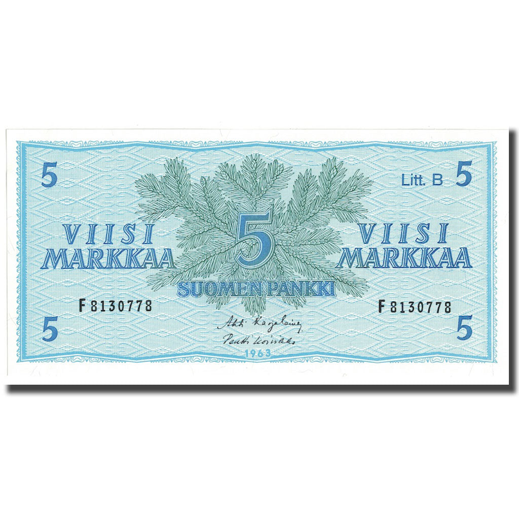 Geldschein, Finnland, 5 Markkaa, 1963, KM:106Aa, UNZ