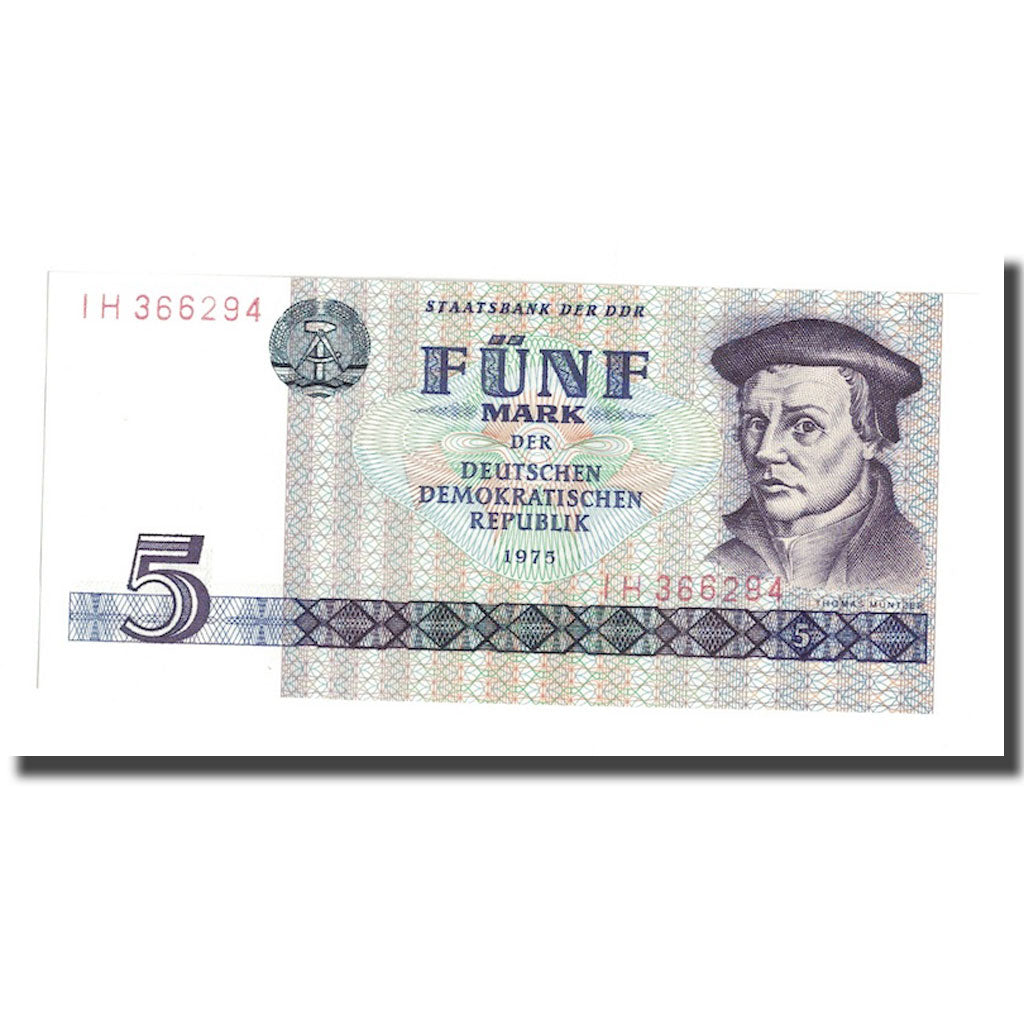 Geldschein, Deutsche Demokratische Republik, 5 Mark, 1975, KM:27A, UNZ