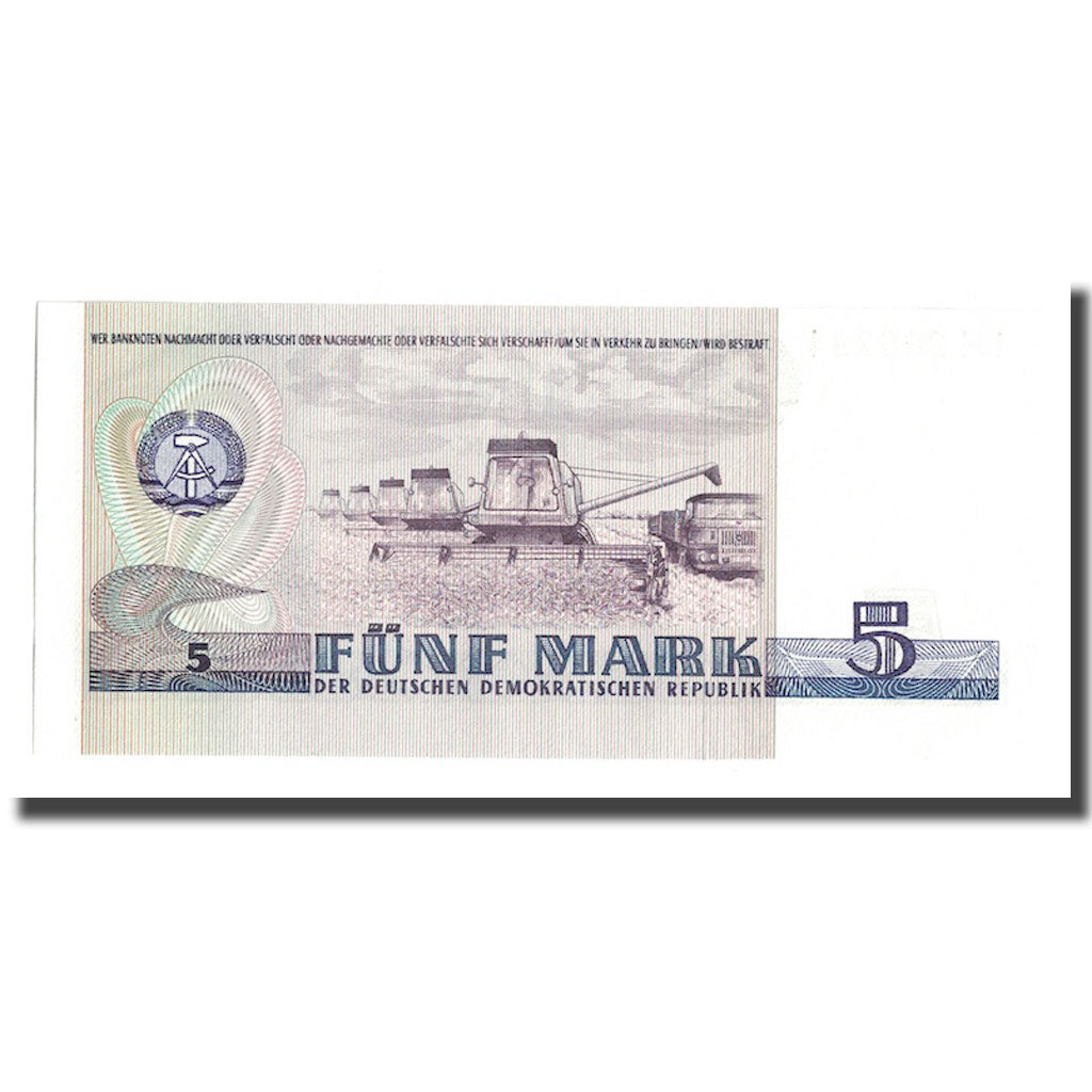 Geldschein, Deutsche Demokratische Republik, 5 Mark, 1975, KM:27A, UNZ