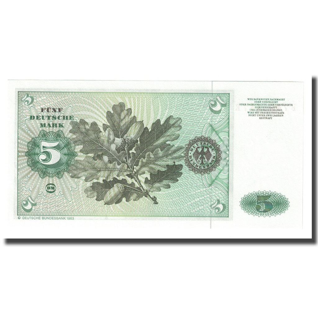 Banconote, GERMANIA - REPUBBLICA FEDERALE, 5 Deutsche Mark, 1980, 1980-01-02