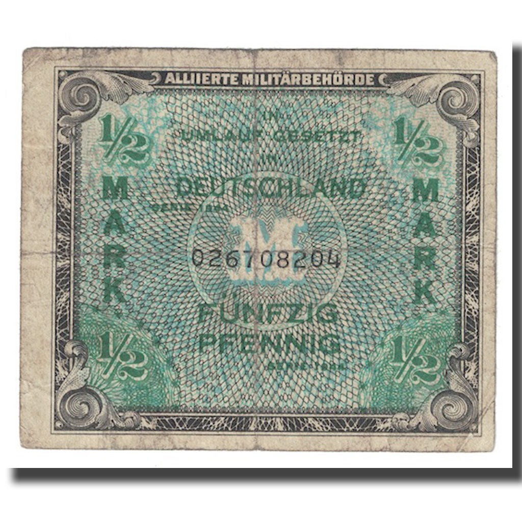 Billete, 1/2 Mark, 1944, Alemania, KM:191a, RC