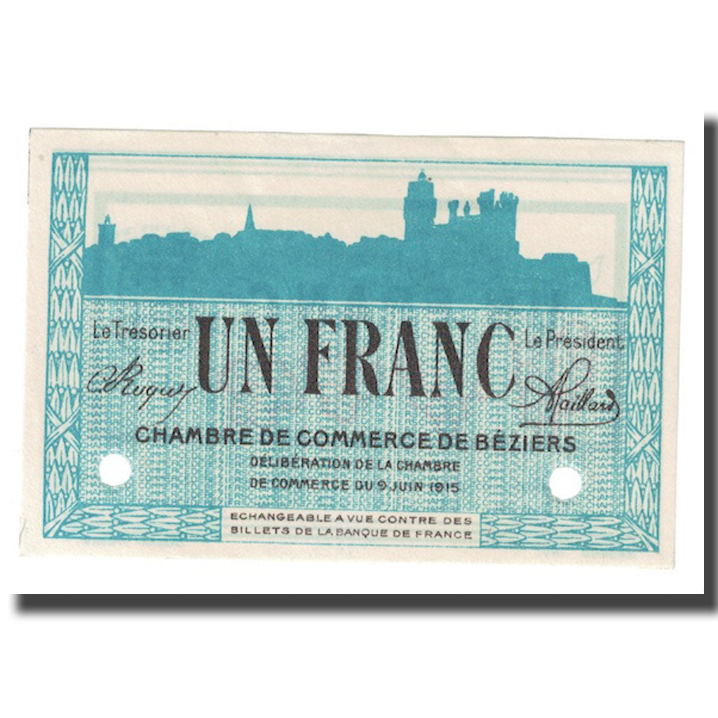Frankreich, 1 Franc, 1915, 1915-06-09, PIROT 27.16, Série perforée, UNZ