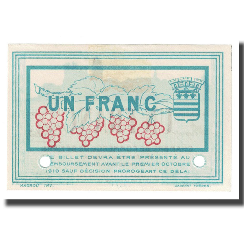 Frankreich, 1 Franc, 1915, 1915-06-09, PIROT 27.16, Série perforée, UNZ