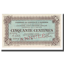 France, Auxerre, 50 Centimes, 1916, ANNULÉ, SUP, Pirot:17-13
