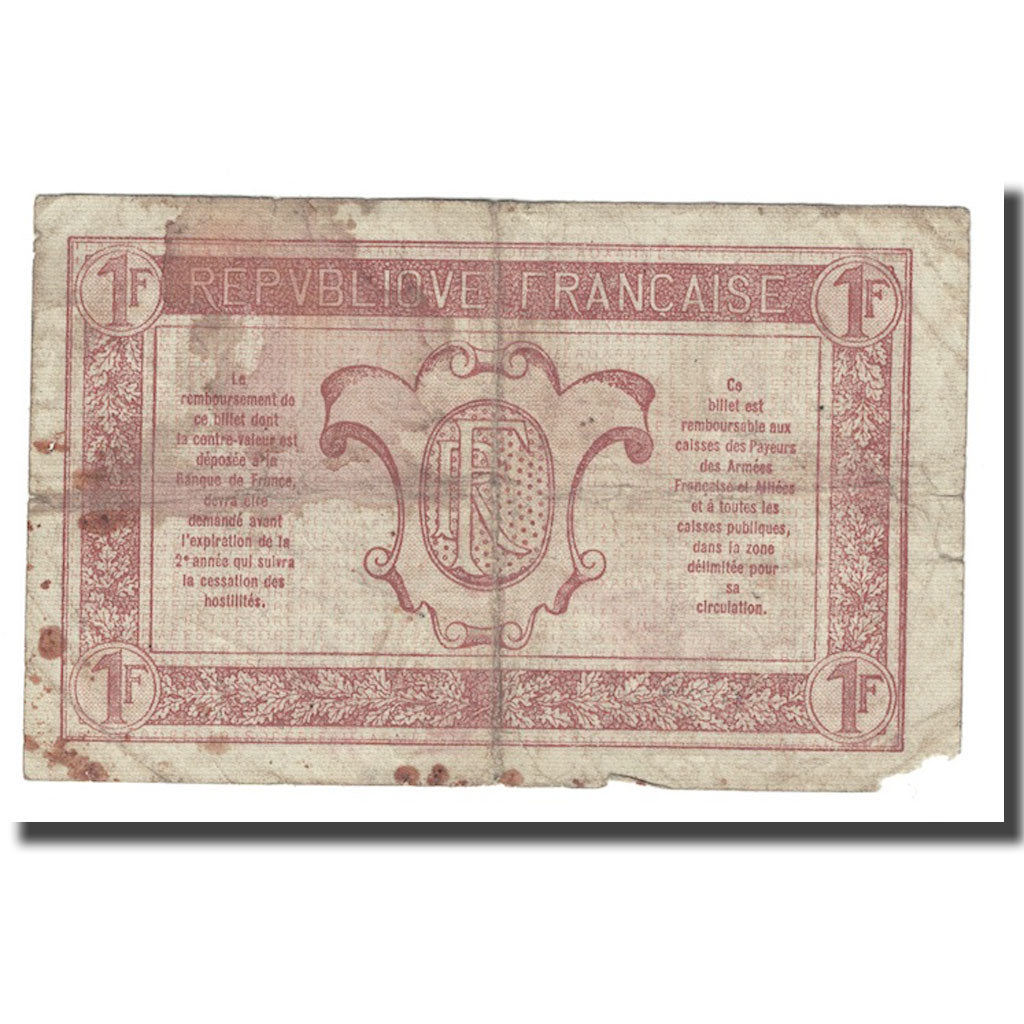 France, 1 Franc, Undated (1919), B, Fayette:VF 4.2, KM:M5