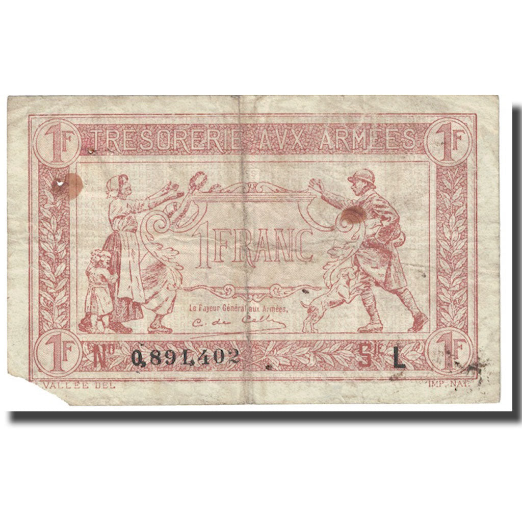 France, 1 Franc, Undated (1919), B, Fayette:VF 4.2, KM:M5