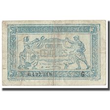 France, 50 Centimes, 1917-1919 Army Treasury, Undated (1917), B+