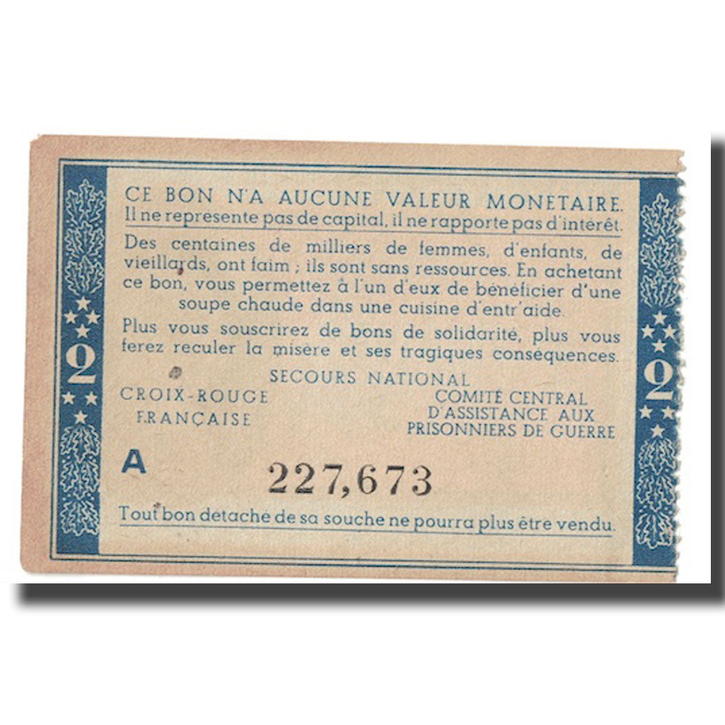 France, Bon de Solidarité, 2 Francs, UNC(63)