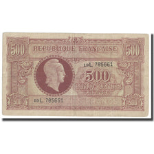 Francia, 500 Francs, Marianne, 1945, MB+, Fayette:VF11.02, KM:106