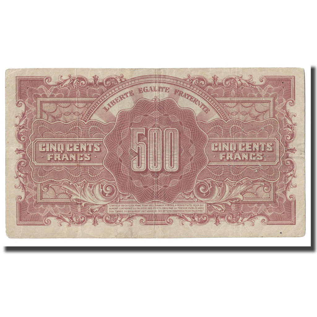 Francia, 500 Francs, Marianne, 1945, MB+, Fayette:VF11.02, KM:106