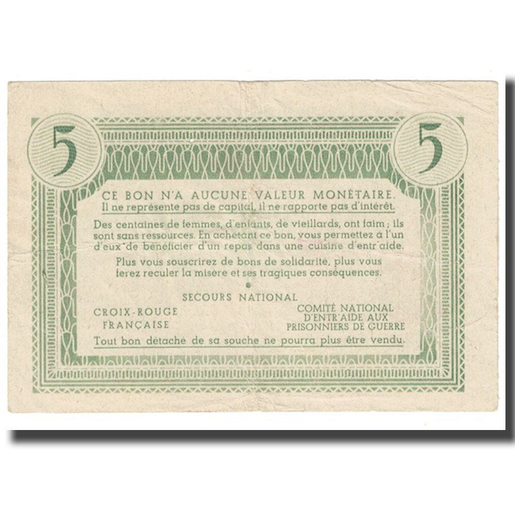 França, Bon de Solidarité, 5 Francs, UNC(60-62)