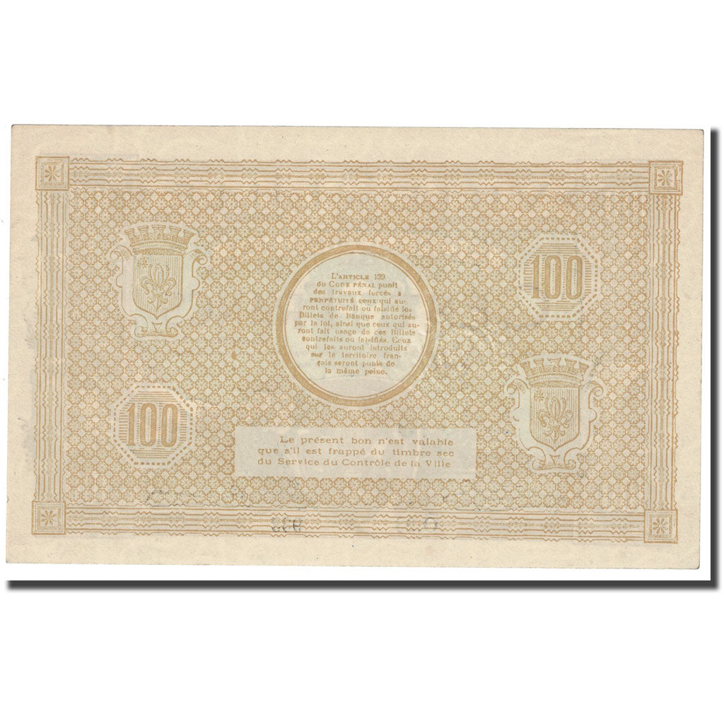 France, Lille, 100 Francs, 1917, SUP, Pirot:59-1629