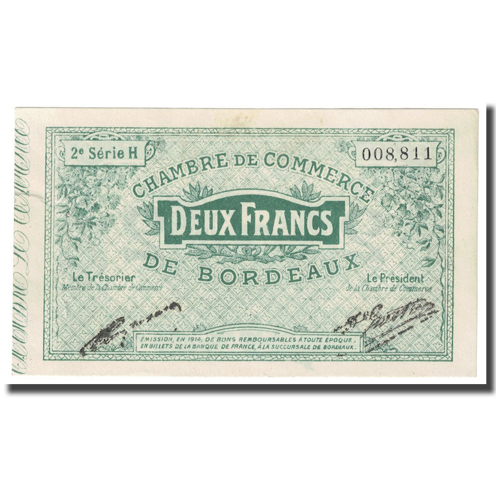 Frankrijk, Bordeaux, 2 Francs, 1914, TTB, Pirot:30-9