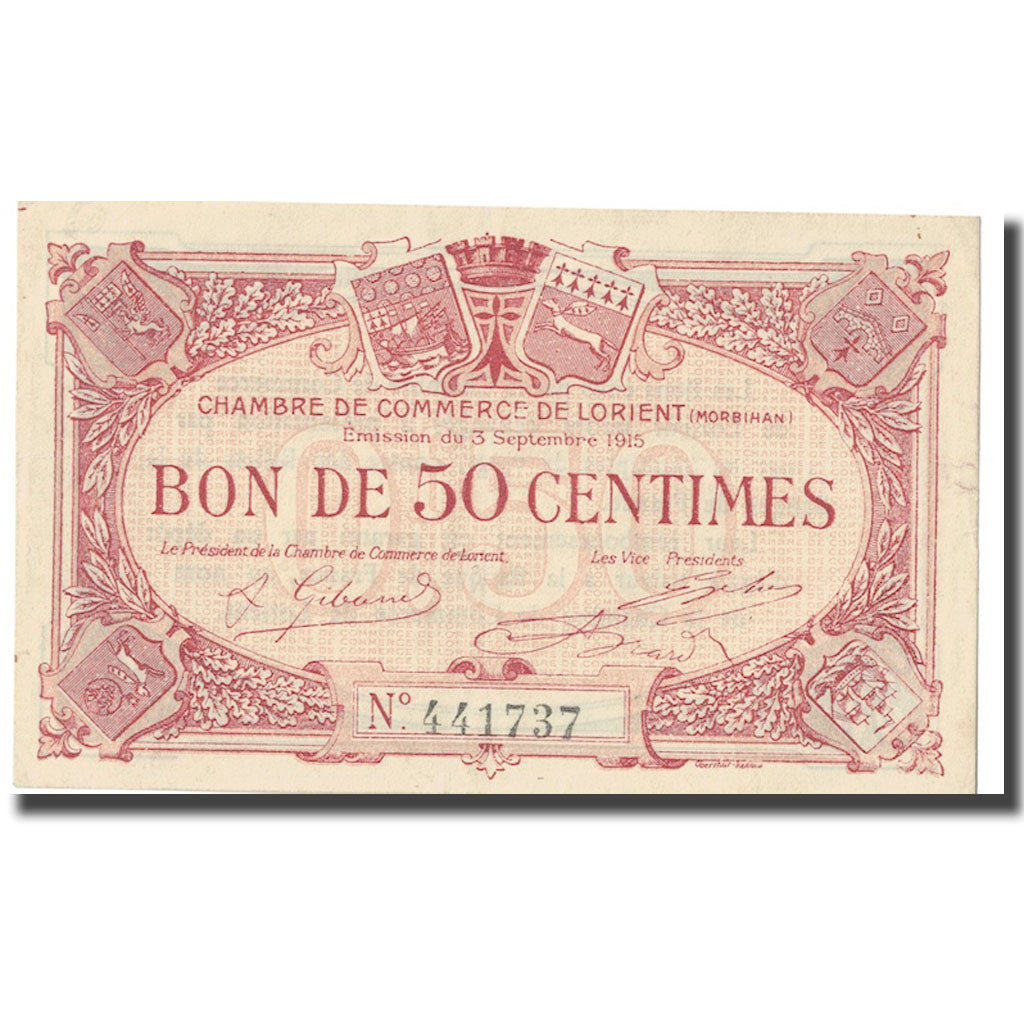 Francja, Lorient, 50 Centimes, 1915, EF(40-45), Pirot:75-14