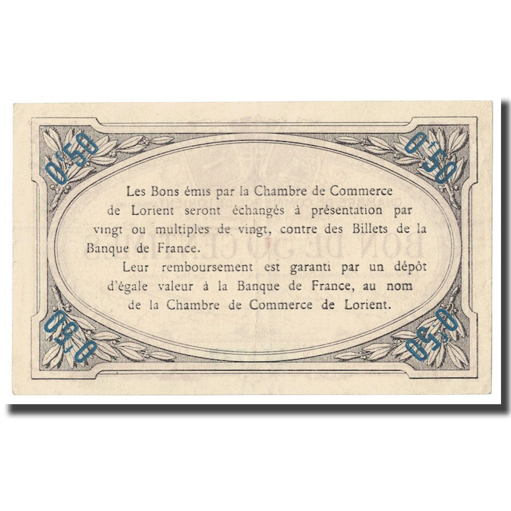 Francja, Lorient, 50 Centimes, 1915, EF(40-45), Pirot:75-14