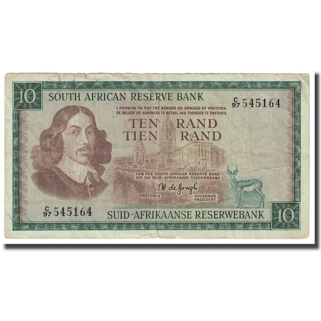 Banknot, Południowa Afryka, 10 Rand, 1967-1974, KM:114b, VF(30-35)