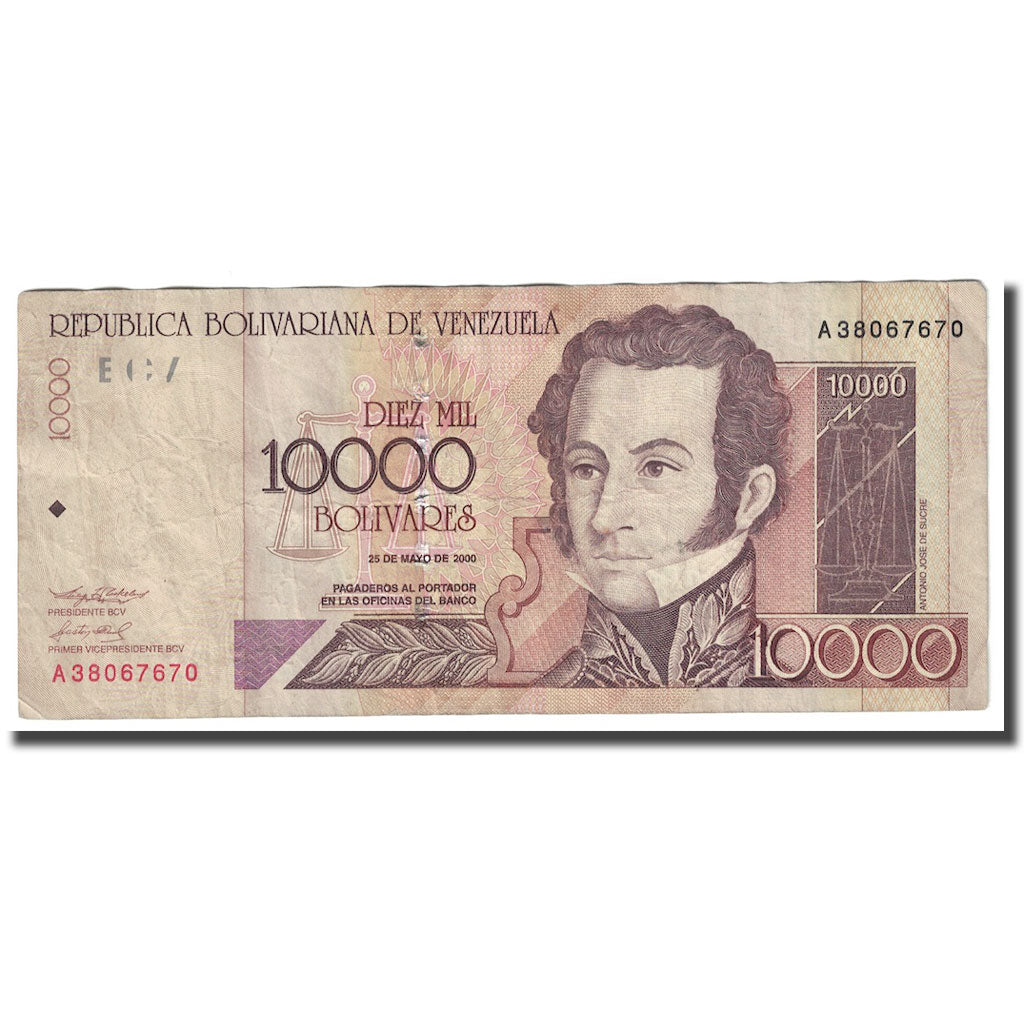 Geldschein, Venezuela, 10,000 Bolívares, 2000, 2000-05-25, KM:85a, S