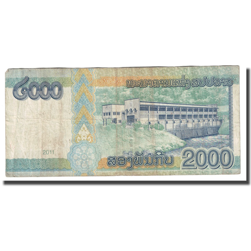 Banknot, Lao, 2000 Kip, 2011, KM:41, F(12-15)