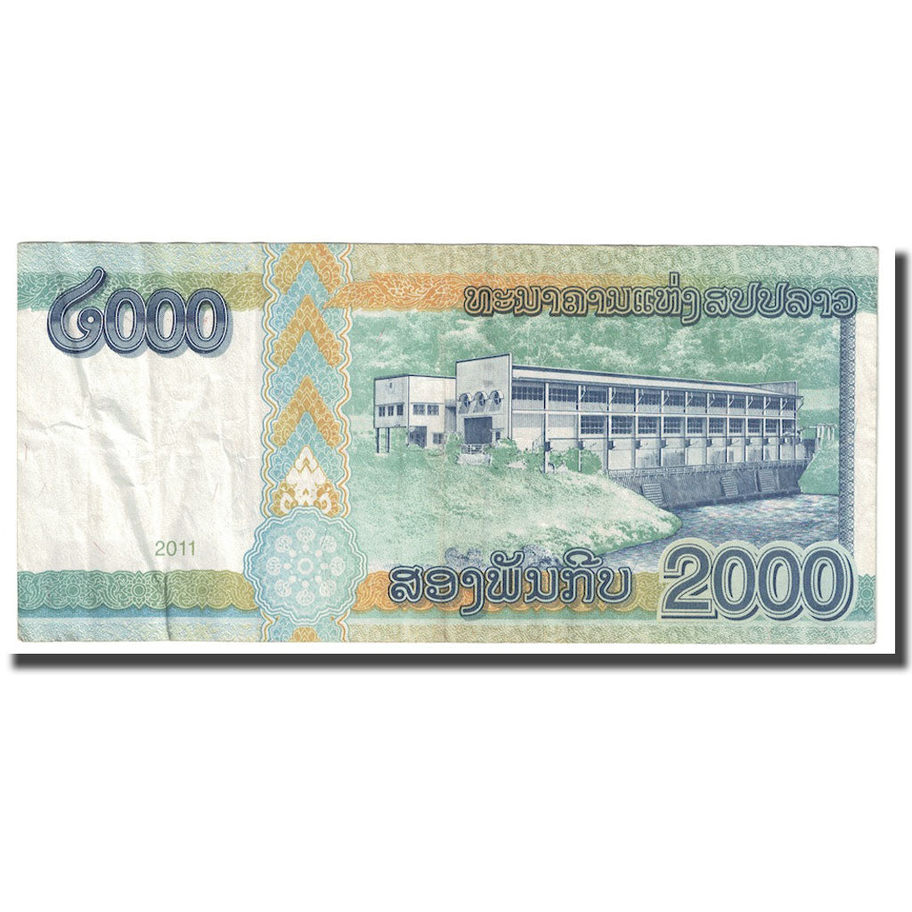 Geldschein, Lao, 2000 Kip, 2011, KM:41, SGE+