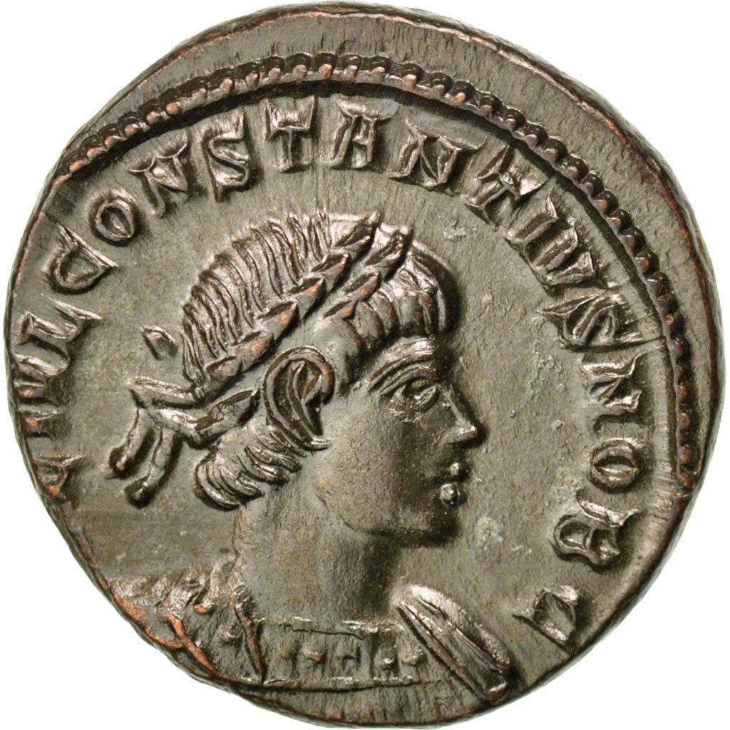 Constantine II, Nummus, Trier, AU(55-58), Copper, Cohen #129, 2.80
