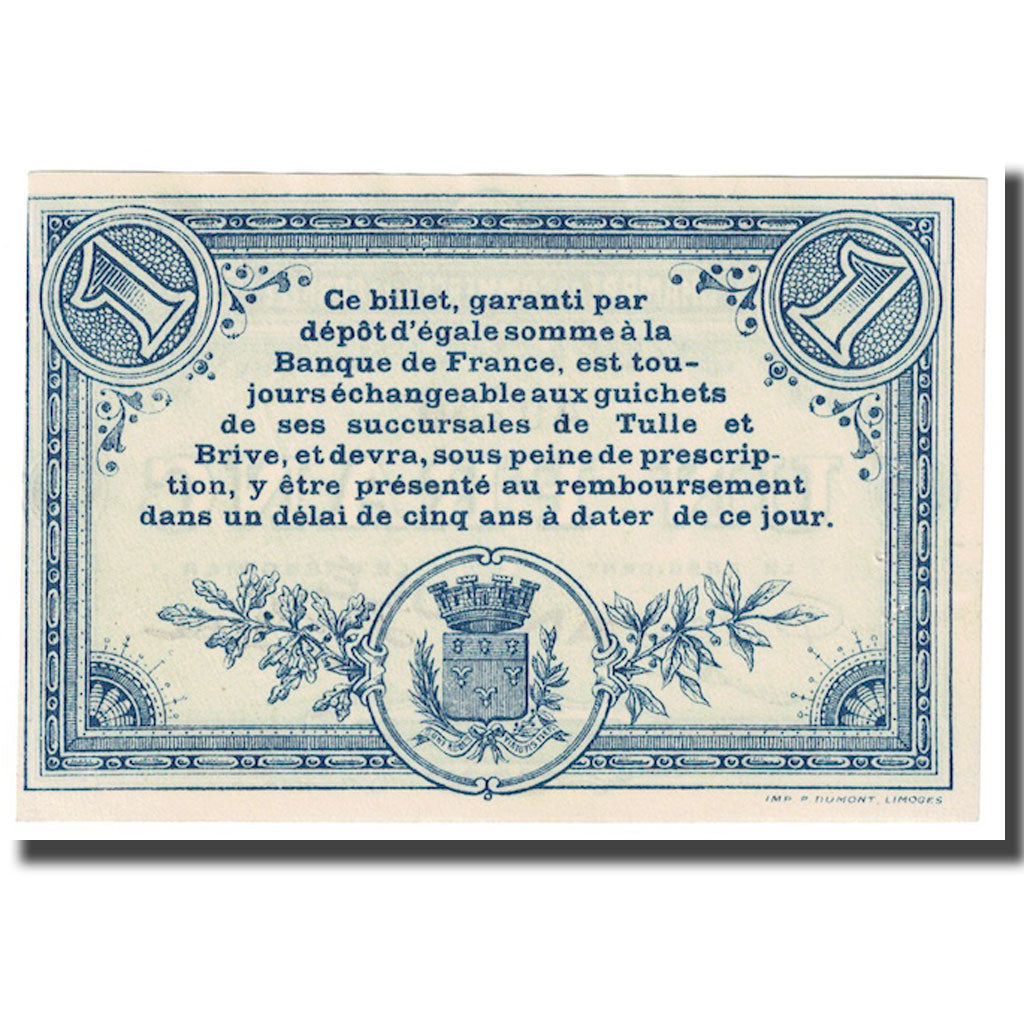 Francia, 1 Franc, PIROT 51-7, ANNULÉ,, 1915, 1915-03-25, CORREZE, UNC