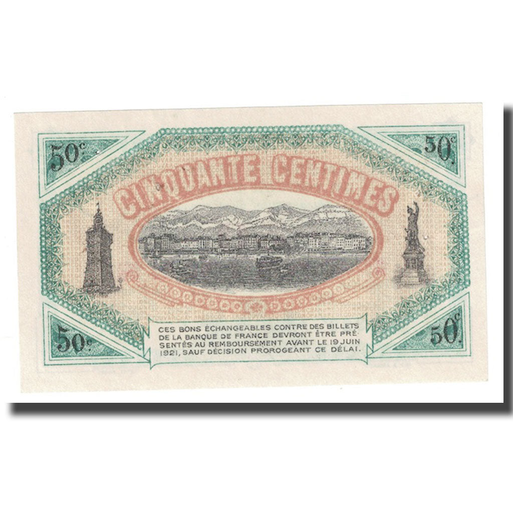 Francja, Toulon, 50 Centimes, 1916, Annulé sans trous, UNC(65-70), Pirot:121-1