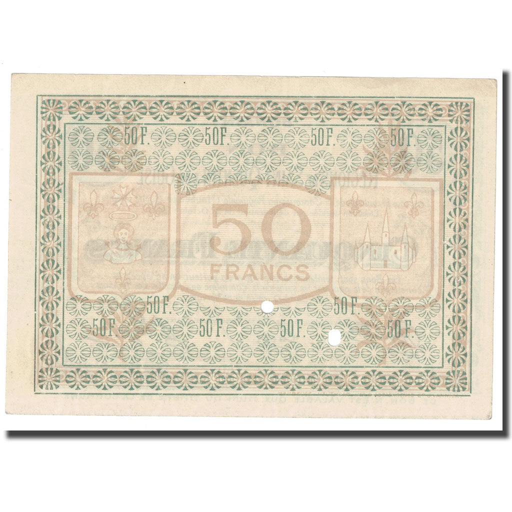 France, 50 Francs, Bohain, 1917, 1917-10-27, Saint-Quentin et Guise, SPL
