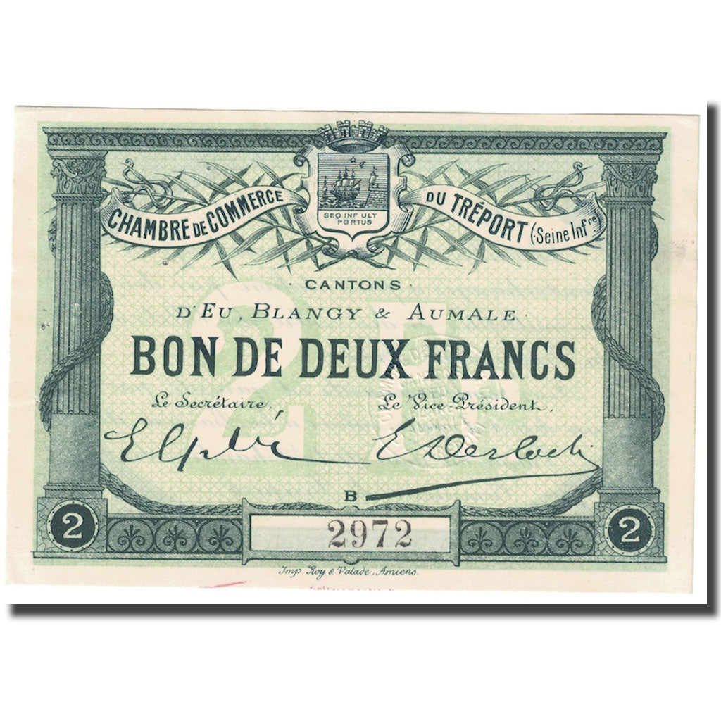 Francja, 2 Francs, Pirot 71-7, 1915, 1915-10-04, Le Tréport, UNC(63)