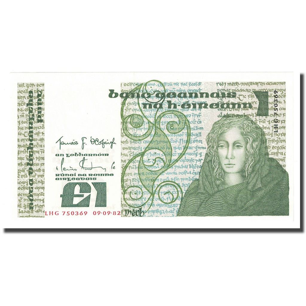 Geldschein, Ireland - Republic, 1 Pound, 1982, 1982-09-09, KM:70c, UNZ