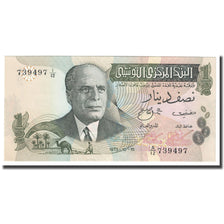Geldschein, Tunesien, 1/2 Dinar, 1973, 1973-10-15, KM:69a, UNZ