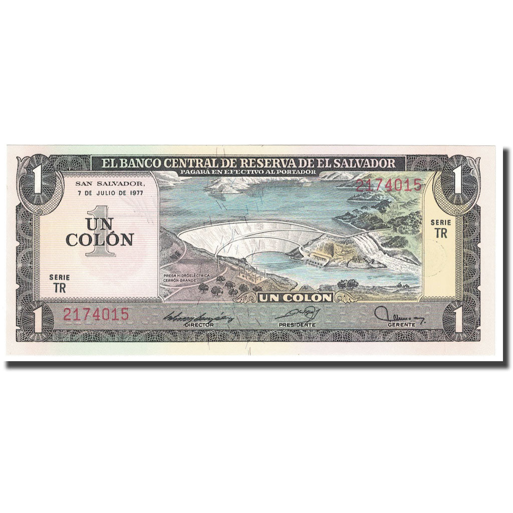 Billet, El Salvador, 1 Colon, 1977, 1977-07-07, KM:125a, NEUF