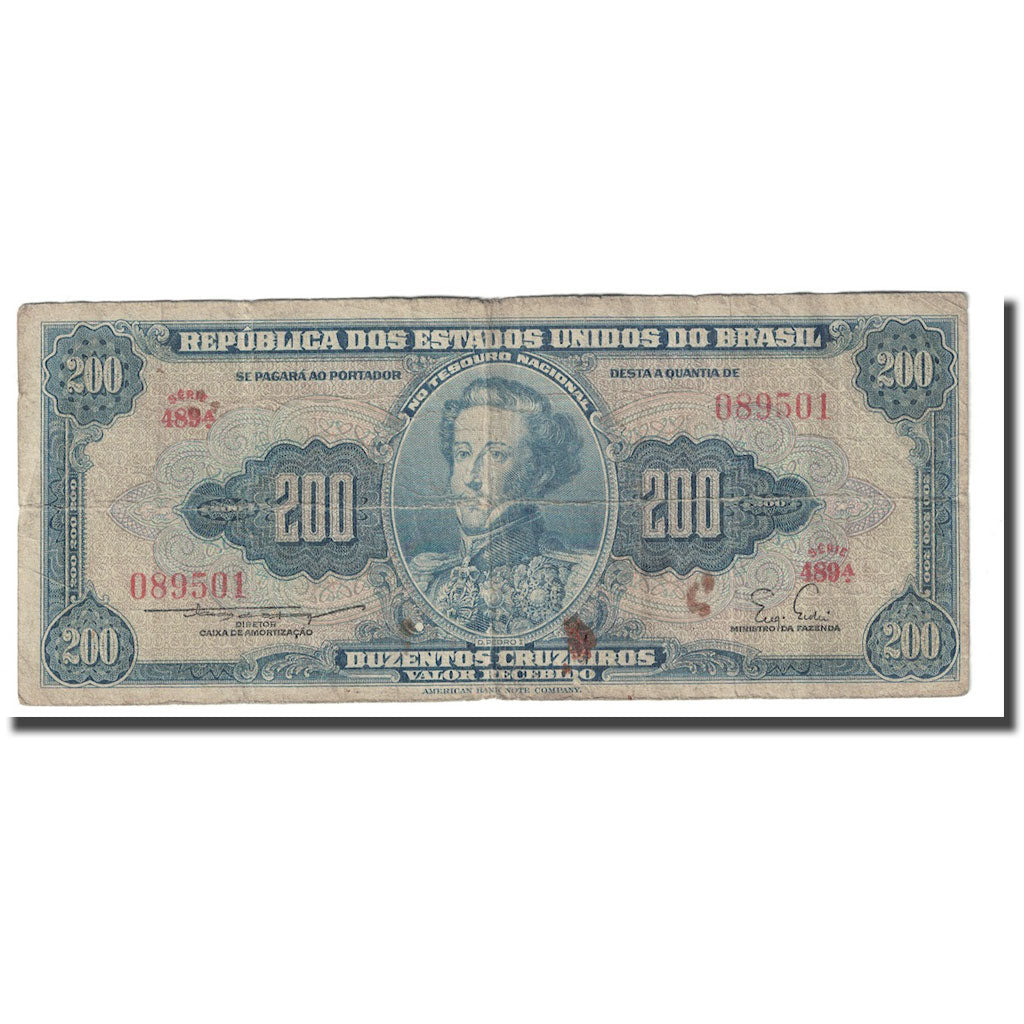 Geldschein, Brasilien, 200 Cruzeiros, 1955-59, KM:154a, SGE