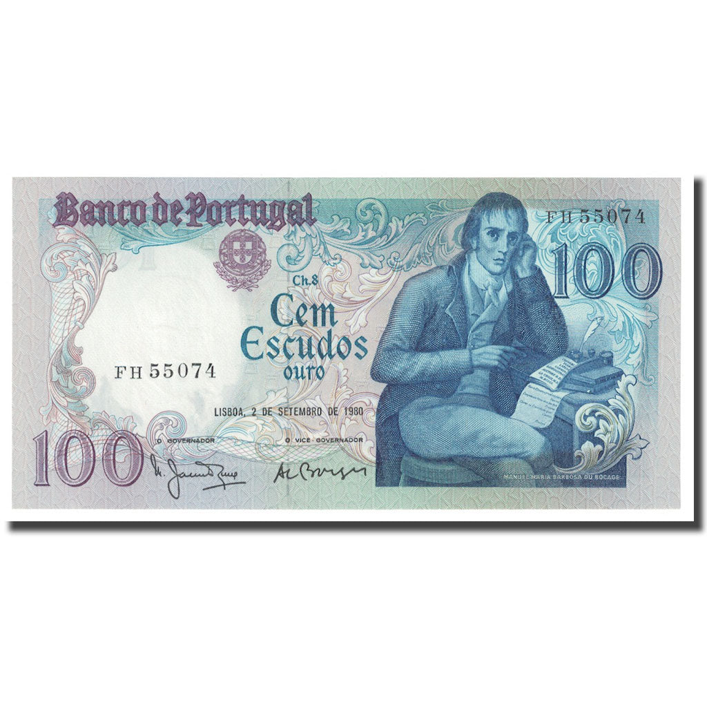 Banknot, Portugal, 100 Escudos, 1980, 1980-09-02, KM:178a, UNC(65-70)
