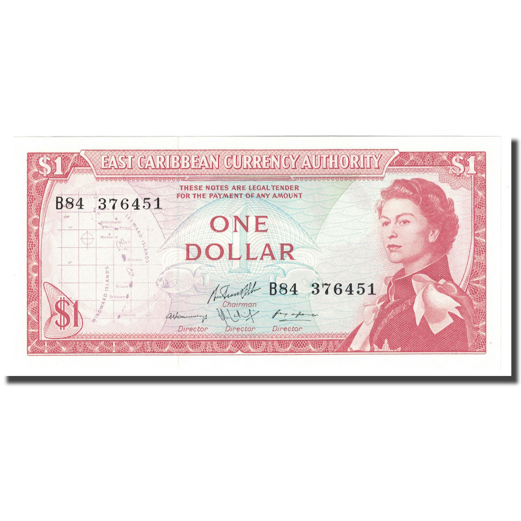 Banknote, East Caribbean States, 1 Dollar, Undated (1965), KM:13k, UNC(65-70)