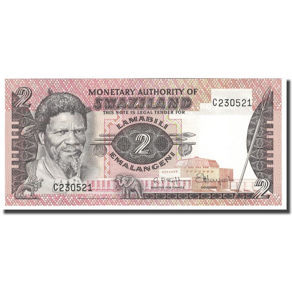 Banknote, Swaziland, 2 Emalangeni, Undated (1974), KM:2a, UNC(65-70)