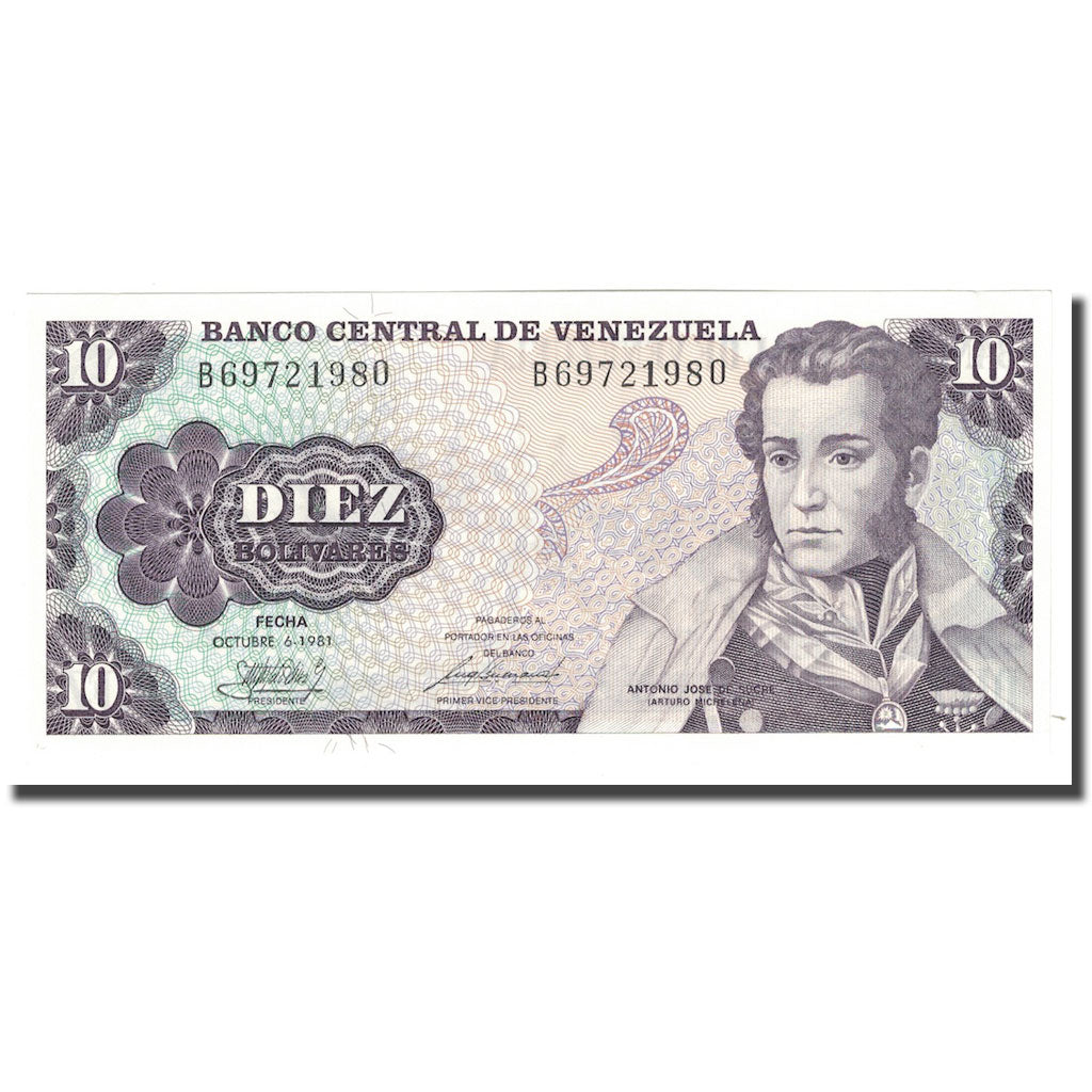 Banknote, Venezuela, 10 Bolívares, 1981, 1981-10-06, KM:60a, UNC(65-70)