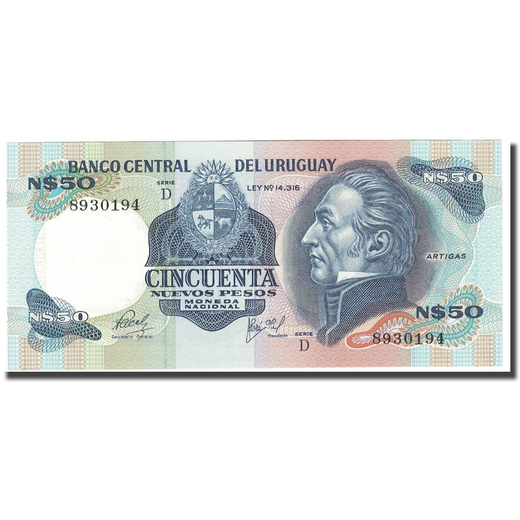 Banknote, Uruguay, 50 Nuevos Pesos, Undated (1978-87), KM:61c, UNC(65-70)
