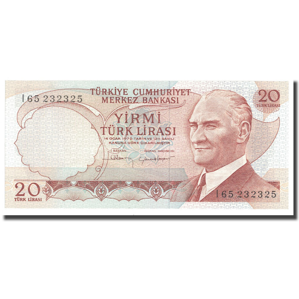 Billete, 20 Lira, L.1970 (1974), Turquía, KM:187a, UNC